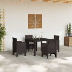 vidaXL Ensemble de salle à manger pour jardin 5 Pièces Marron Rattan Polt