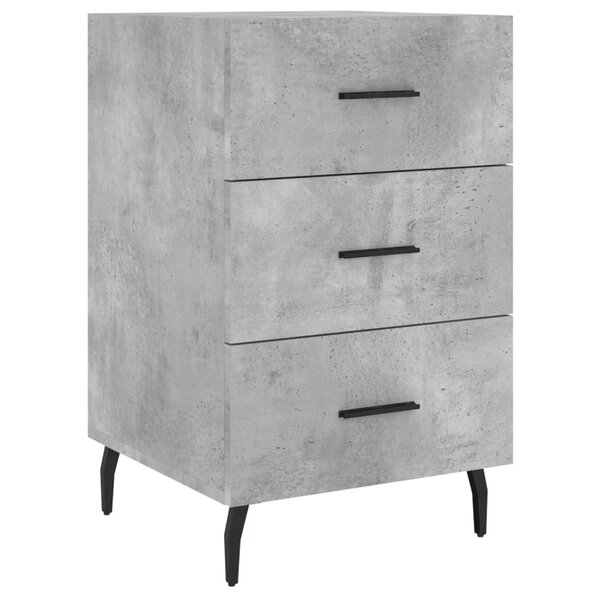 vidaXL Table de chevet gris béton 40x40x66 cm bois d'ingénierie
