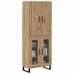 vidaXL Haut Armoire 2 Pièces Chêne artisanal Bois Aggloméré et Verre
