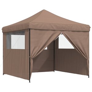 vidaXL Tente de fête 292 x 292 x 315 cm Marron Tissu Oxford