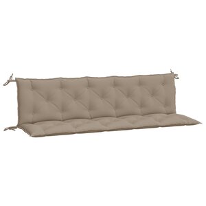 vidaXL Coussins de banc jardin lot de 2 taupe 180x50x7 cm tissu Oxford