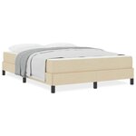 vidaXL Lit à ressorts avec matelas Crème 140 x 200 cm tissu