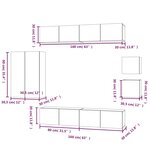 vidaXL Ensemble de meubles TV 8 Pièces Gris béton Bois d'ingénierie