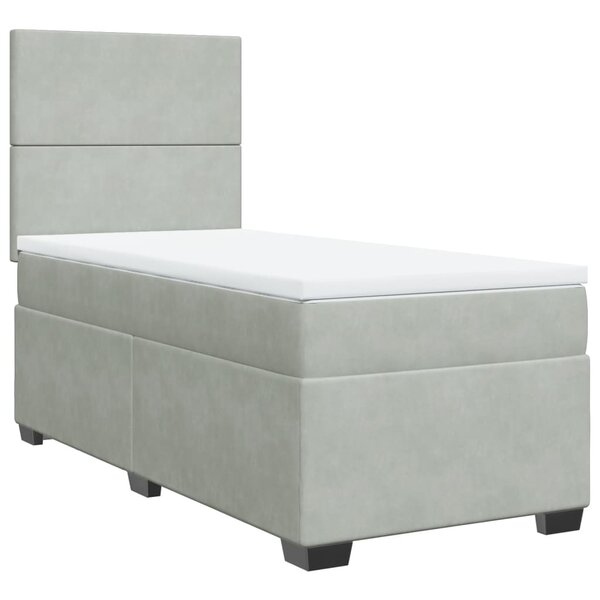 vidaXL Sommier à lattes de lit et matelas Gris clair 80x200 cm Velours