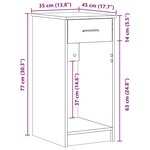 vidaXL Support de tour d'ordinateur et tiroir chêne fumé 35x45x77 cm