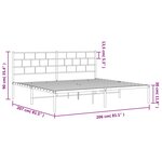 vidaXL Cadre de lit métal avec tête de lit blanc 200x200 cm