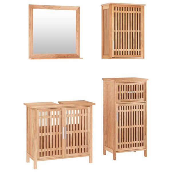 vidaXL Ensemble de meubles de salle de bain 4 Pièces Bois massif de noyer