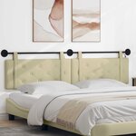 vidaXL Tête de lit suspendue Avec lumière LED Crème Simili cuir