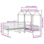 vidaXL Ensemble de lit de jour et de banc et toit sans matelas blanc