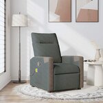 vidaXL Fauteuil de massage inclinable Gris foncé Tissu