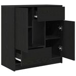vidaXL Buffet avec tiroirs et portes chêne noir 70 5x34x74 5 cm