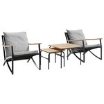 vidaXL Ensemble de meubles de balcon 4 Pièces avec coussins acier noir