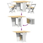 vidaXL Ensemble à manger papillon 5 Pièces Corona pliable blanc bois pin