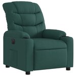 vidaXL Fauteuil inclinable électrique Vert foncé Tissu