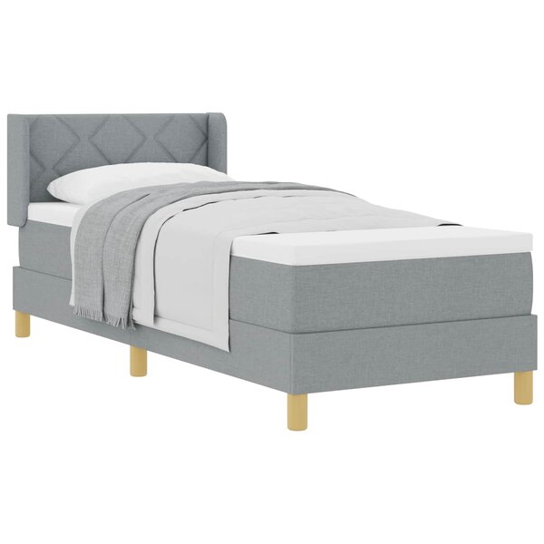 vidaXL Lit à ressorts avec tête de lit Gris clair 200 x 80 cm tissu