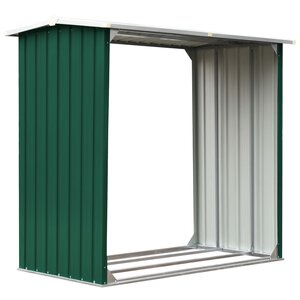 vidaXL Abri de stockage de bois Acier galvanisé 172x91x154 cm Vert