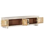 vidaXL Meuble TV Blanc 140x30x35 cm Bois massif de manguier