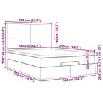 vidaXL Cadre de lit ottoman avec matelas gris clair 140x200 cm velours