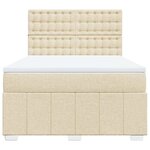 vidaXL Sommier à lattes de lit avec matelas Crème 140x190 cm Tissu