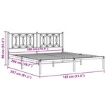 vidaXL Cadre de lit métal sans matelas et tête de lit blanc 180x200 cm