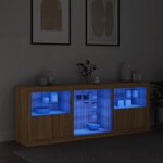 vidaXL Buffet avec lumières LED chêne sonoma 181 5x37x67 cm
