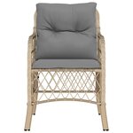 vidaXL Chaises de jardin avec coussins lot de 2 mélange beige rotin