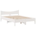 vidaXL Cadre de lit avec tête de lit blanc 160x200 cm bois pin massif