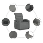 vidaXL Fauteuil inclinable électrique Gris foncé Tissu