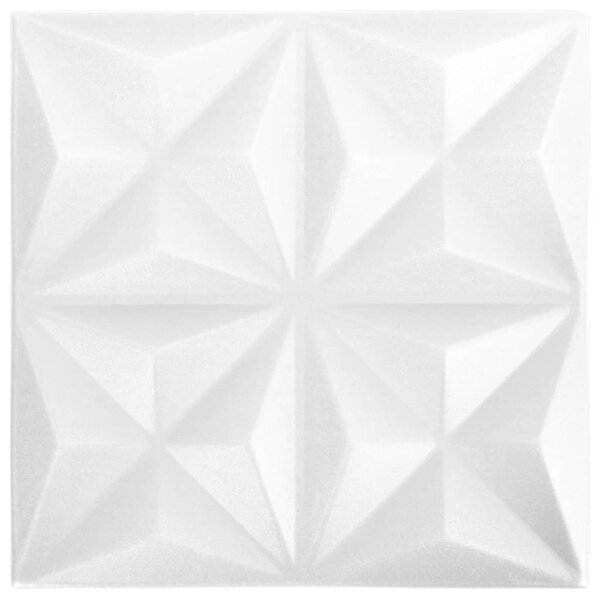 vidaXL Panneaux muraux 3D 48 Pièces 50x50 cm blanc origami 12 m²