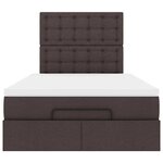 VidaXL Cadre de lit ottoman avec matelas marron foncé 120x190 cm tissu