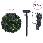 vidaXL Boules de buis artificielles avec lumières LED 4 Pièces vert 12 cm