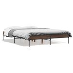 vidaXL Cadre de lit chêne marron 140x190 cm bois d'ingénierie et métal