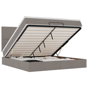 VidaXL Cadre de lit ottoman avec matelas taupe 180x200 cm tissu