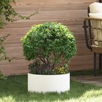 vidaXL Pots en métal blanc Blanc Métal 40 cm de diamètre Pots en métal