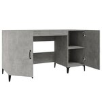 vidaXL Bureau Gris béton 140x50x75 cm Bois d'ingénierie