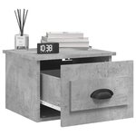 vidaXL Table de chevet murale gris béton 50x36x40 cm