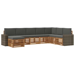 vidaXL Ensemble de canapés d'extérieur 8 Pièces Naturel et Anthracite