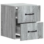 vidaXL Cabinet de chevet mural Sonoma gris 34 5 x 33 x 40 cm