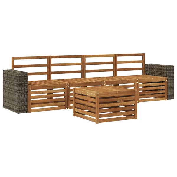 vidaXL Ensemble de canapés d'extérieur 5 pc Naturel