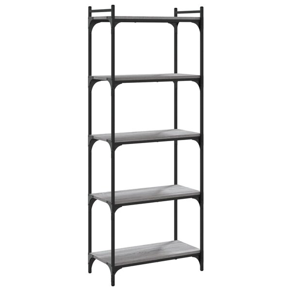 vidaXL Bibliothèque à 5 niveaux sonoma gris 60x30x154 cm
