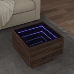 vidaXL Table d'appoint et LED chêne marron 40x40x30 cm bois ingénierie