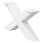 vidaXL Pieds de table basse en forme de X  2 pièces  blanc  70 x (30-31) cm  acier