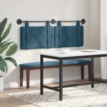 vidaXL Tête de lit suspendue Avec lumière LED Bleu Velours