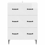 vidaXL Armoire à tiroirs Blanc brillant 66 x 34 5 x 89 5 cm