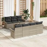 vidaXL Ensemble de canapé de jardin 8 Pièces Gris clair et gris foncé