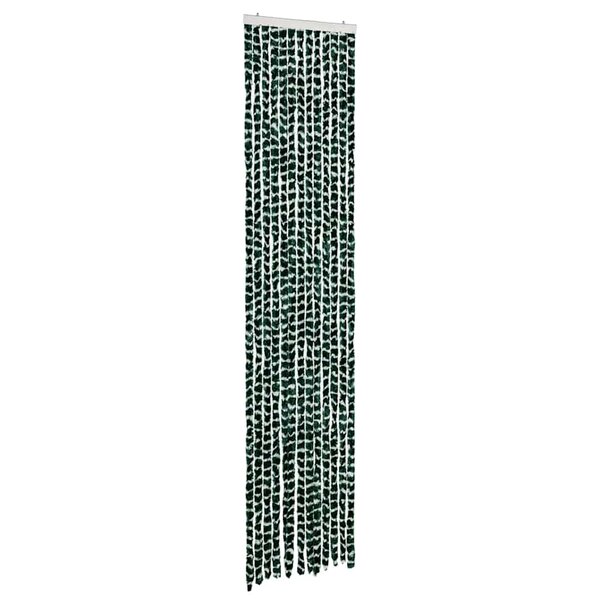 vidaXL Rideau anti-mouches vert et blanc 56x200 cm chenille