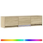 vidaXL Meuble TV avec LED avec LED Chêne Sonoma 165 x 34 x 40 cm