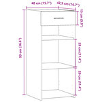 vidaXL Buffet noir 40x42 5x93 cm bois d'ingénierie