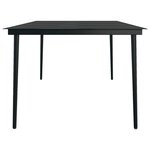 vidaXL Ensemble à manger de jardin avec coussins 9 Pièces noir
