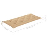 vidaXL Banc de jardin avec coussin 120 cm Bois d'acacia massif
